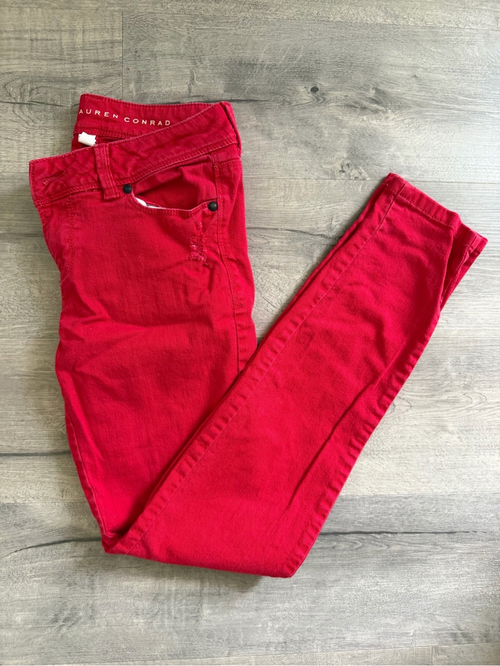 LC Lauren Conrad Vibrant Red Skinny Jeans